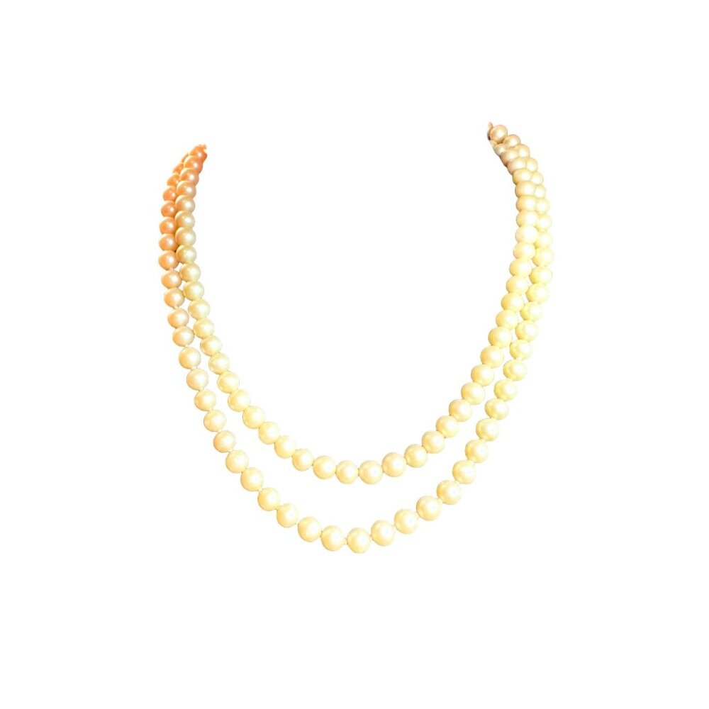 Vintage pearl like necklace, hand tied, retro, classic, timeless